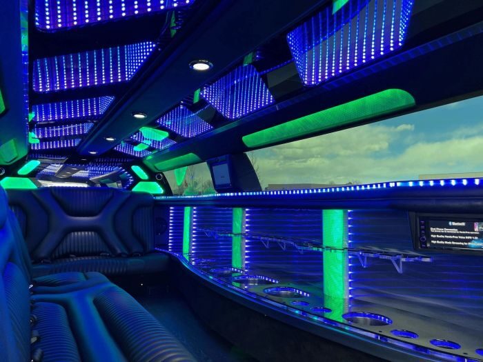 Stretch limo with LED bar – Laporte limo service